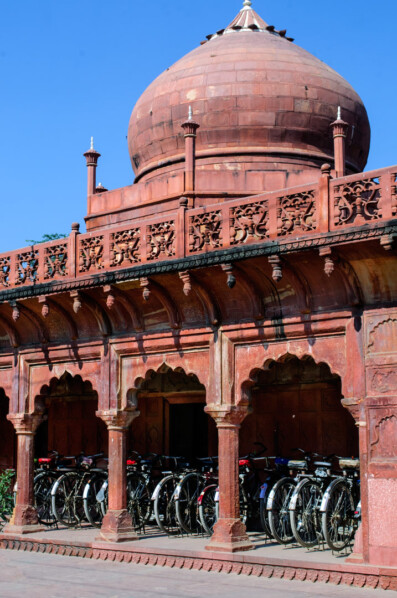 Bicycle parking in Agra, India.