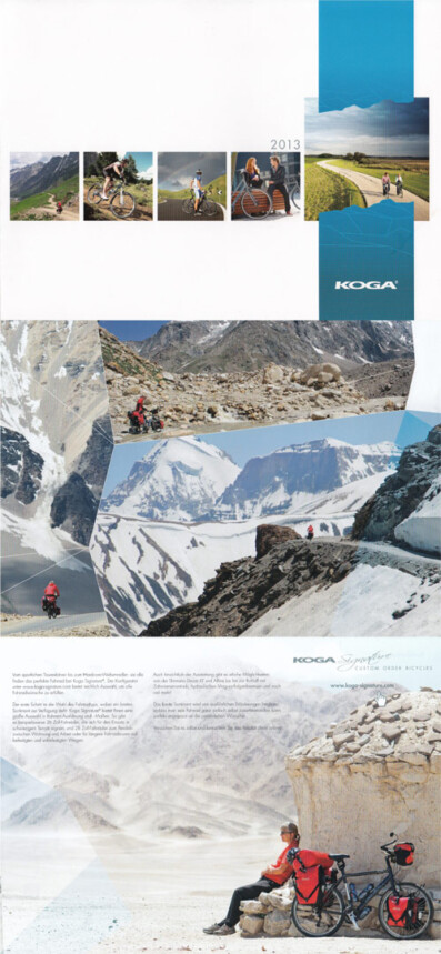 Paul's photos appear in the 2013 Koga bicycle catalogue
