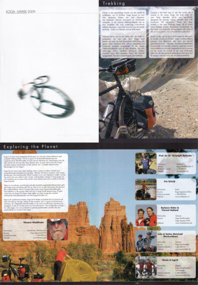 Paul Jeurissen's cycling photos in the 2009 Koga bicycles catalogue