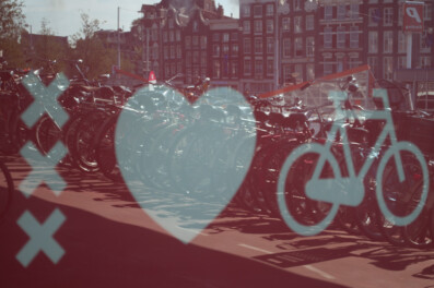 Amsterdam love bicycle poster