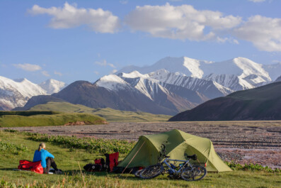 Camping near the Kyrgyzstan border on the Pamir highway