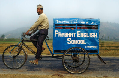 A school rickshaw in Nepal