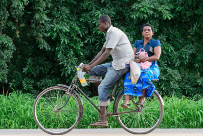 A bicycle boda boda races to its destination in Africa
