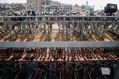 Fietsflat bicycle parking in front of Amsterdam Central train station
