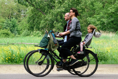 Bicycle culture - a Dutch cycling family.