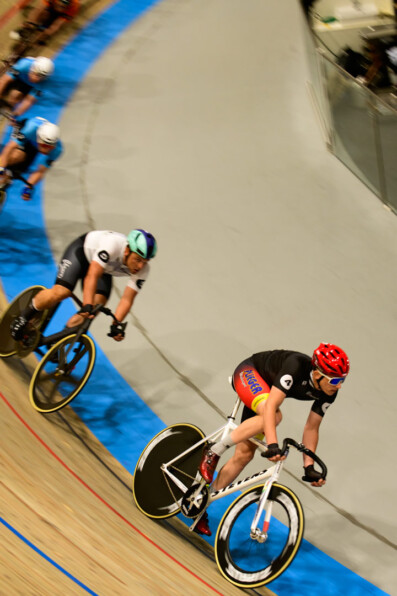 Track racing at the Amsterdam velodrome.