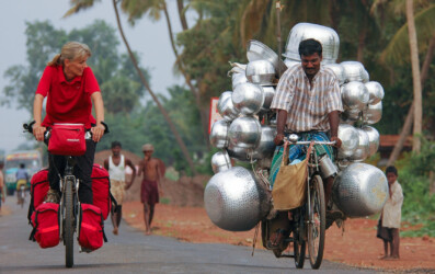 Cycle touring in India.